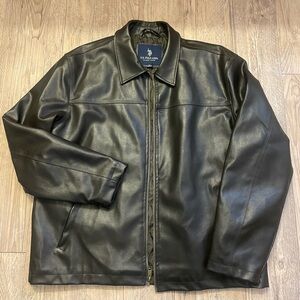 U.S POLO ASSN. Since 1990 Men’s Size XXL Brown  Vinyl Jacket